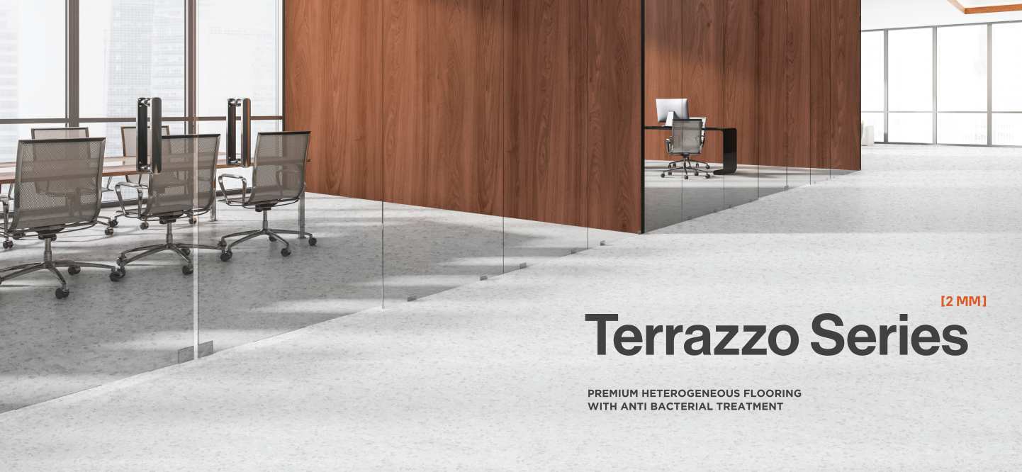 E-Catalog Purva - Vinyl Roll Heterogenous Terrazzo Series 2 mm (Share)
